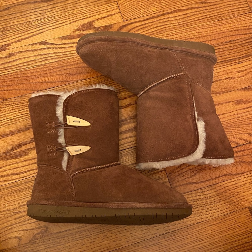 Women’s Brown BearPaw Fur Boots Size 9